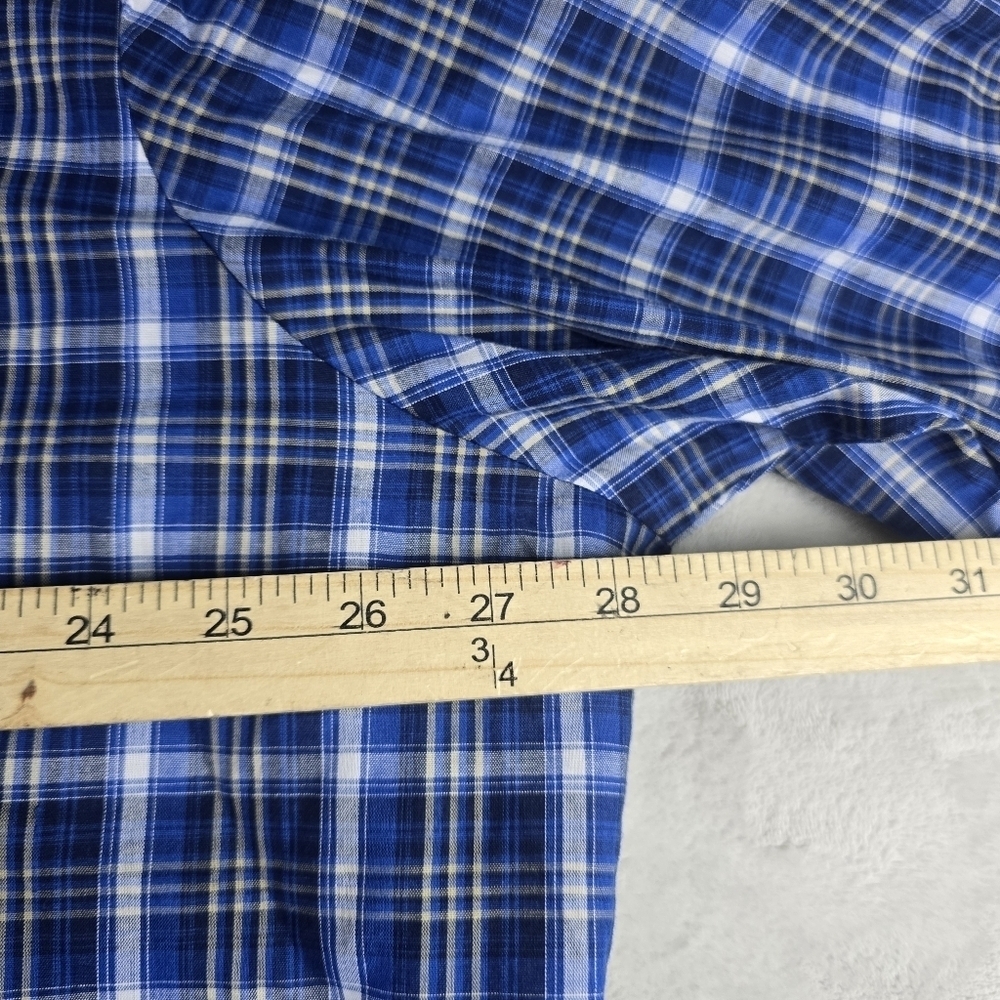 Wrangler Western Blue Plaid Pearl Snap Long Sleeve Cowboy Shirt Sz 2XL - Picture 5 of 8